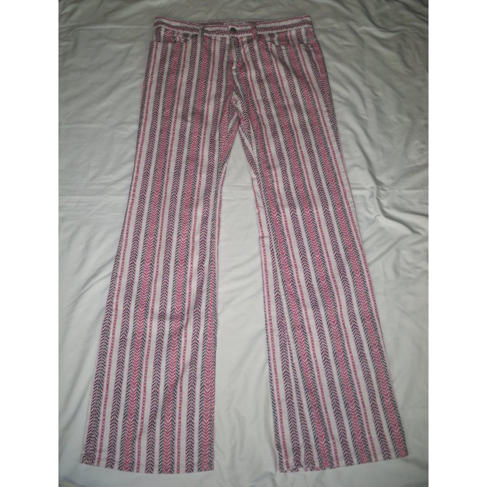 Isabel Marant Cooper Wide Leg Jeans Striped 42 8